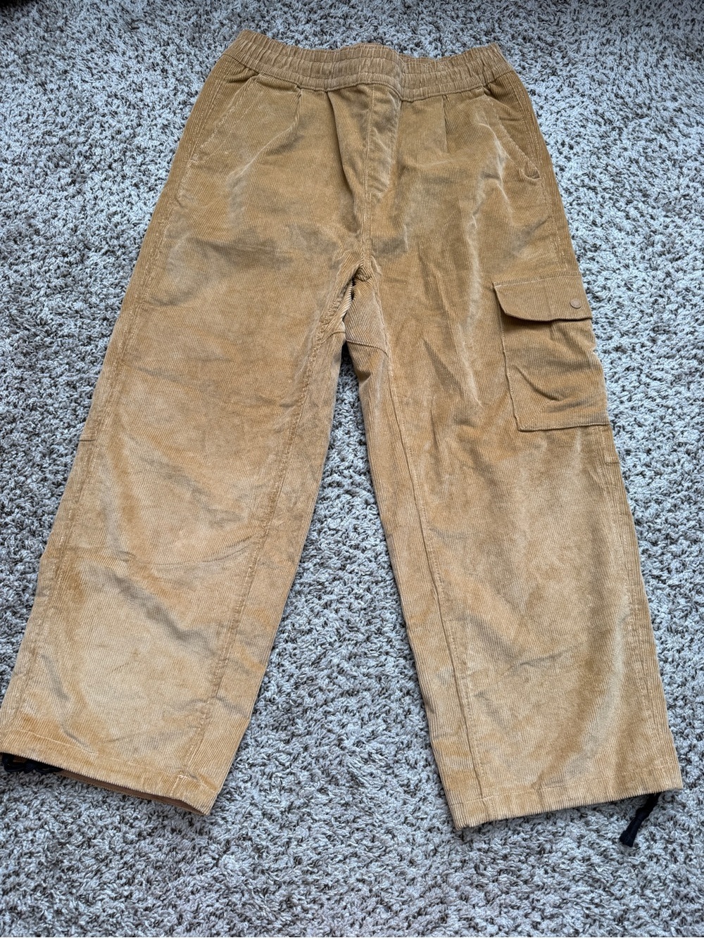 The North Face Corduroy Pants in Camel Tan with Elastic Waist Size Large